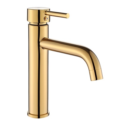 BATERIA UMYWALKOWA STOJĄCA WYSOKA NABLATOWA ŁAZIENKOWA KRAN CARO-GL ZŁOTA
