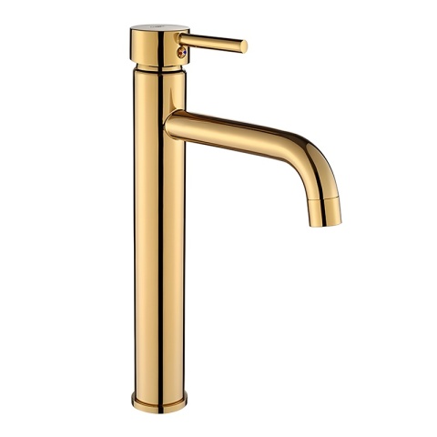 BATERIA UMYWALKOWA STOJĄCA WYSOKA NABLATOWA ŁAZIENKOWA KRAN CAROH-GL ZŁOTA