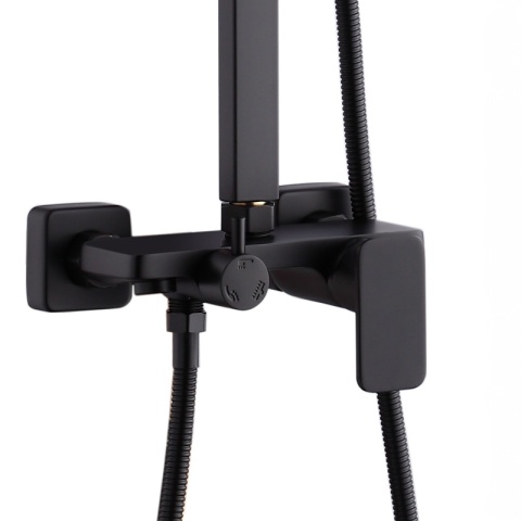 BATERIA PRYSZNICOWA Z DESZCZOWNICĄ ŁAZIENKOWA NATRYSKOWA REN CZARNA