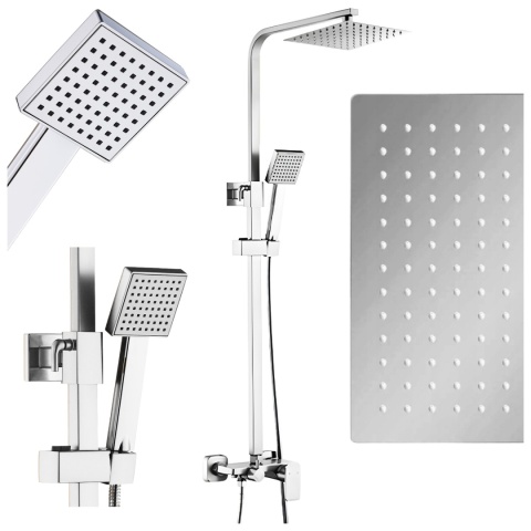 BATERIA PRYSZNICOWA Z DESZCZOWNICĄ ŁAZIENKOWA NATRYSKOWA REN CHROM