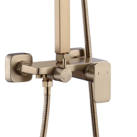 BATERIA PRYSZNICOWA Z DESZCZOWNICĄ ŁAZIENKOWA NATRYSKOWA REN ZŁOTA SZCZOTKOWANA