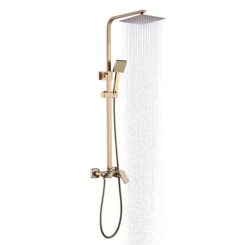 BATERIA PRYSZNICOWA Z DESZCZOWNICĄ ŁAZIENKOWA NATRYSKOWA REN ZŁOTA SZCZOTKOWANA