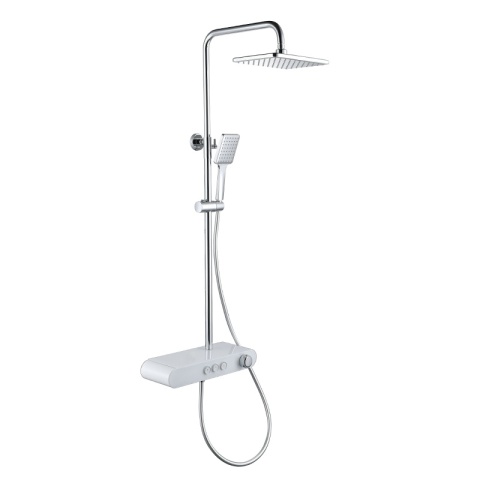 BATERIA PRYSZNICOWA ŁAZIENKOWA Z DESZCZOWNICĄ TERMOSTATEM T700-WH BIAŁA LCD