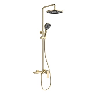 BATERIA PRYSZNICOWA ŁAZIENKOWA Z DESZCZOWNICĄ AMANDA ZŁOTA SZCZOTKOWANA