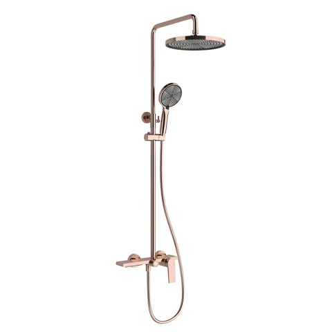 BATERIA PRYSZNICOWA ŁAZIENKOWA ZESTAW Z DESZCZOWNICĄ AMANDA RÓŻOWE ZŁOTO