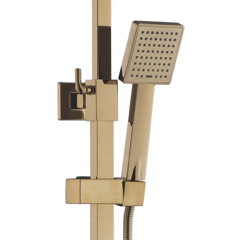BATERIA PRYSZNICOWA ŁAZIENKOWA Z DESZCZOWNICĄ F170C ZŁOTA SZCZOTKOWANA