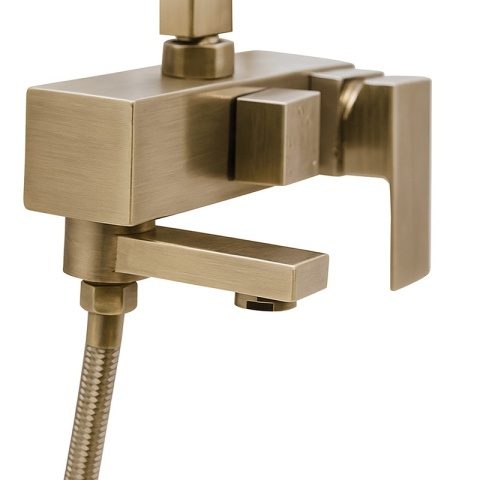 BATERIA PRYSZNICOWA ŁAZIENKOWA Z DESZCZOWNICĄ F170C ZŁOTA SZCZOTKOWANA