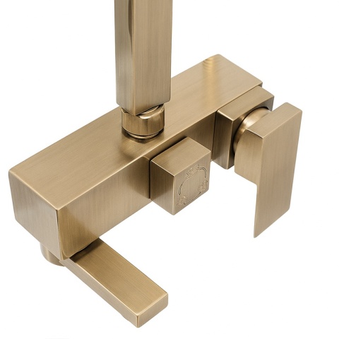 BATERIA PRYSZNICOWA ŁAZIENKOWA Z DESZCZOWNICĄ F170C ZŁOTA SZCZOTKOWANA