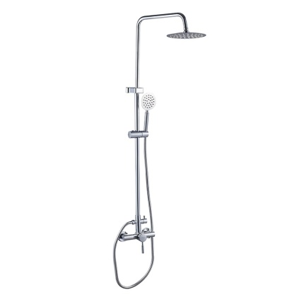 BATERIA PRYSZNICOWA ŁAZIENKOWA ŚCIENNA ZESTAW Z DESZCZOWNICĄ MILTON CHROM