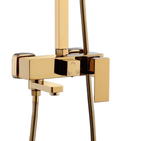 BATERIA PRYSZNICOWA ŁAZIENKOWA Z DESZCZOWNICĄ NATRYSKOWA F170C-GL ZŁOTA