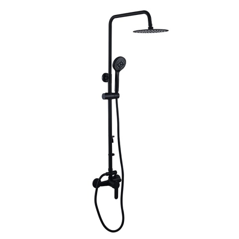 BATERIA PRYSZNICOWA ŁAZIENKOWA ŚCIENNA ZESTAW Z DESZCZOWNICĄ HAVANA CZARNA