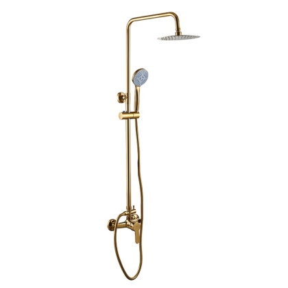 BATERIA PRYSZNICOWA ŁAZIENKOWA ŚCIENNA ZESTAW Z DESZCZOWNICĄ HAVANA ZŁOTA