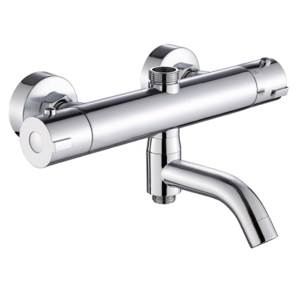 BATERIA PRYSZNICOWA Z TERMOSTATEM ŁAZIENKOWA ŚCIENNA ZESTAW INES-CH CHROM