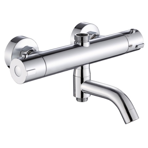 BATERIA PRYSZNICOWA Z TERMOSTATEM ŁAZIENKOWA ŚCIENNA ZESTAW INES-CH CHROM