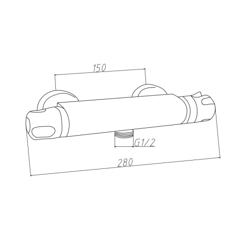 BATERIA PRYSZNICOWA Z TERMOSTATEM ŚCIENNA ŁAZIENKOWA NATRYSKOWA T201 CZARNA
