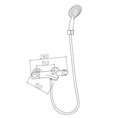 BATERIA PRYSZNICOWA Z TERMOSTATEM ŚCIENNA ŁAZIENKOWA NATRYSKOWA T205 CHROM