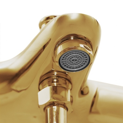 BATERIA PRYSZNICOWA Z TERMOSTATEM ŚCIENNA ŁAZIENKOWA NATRYSKOWA T205 ZŁOTA