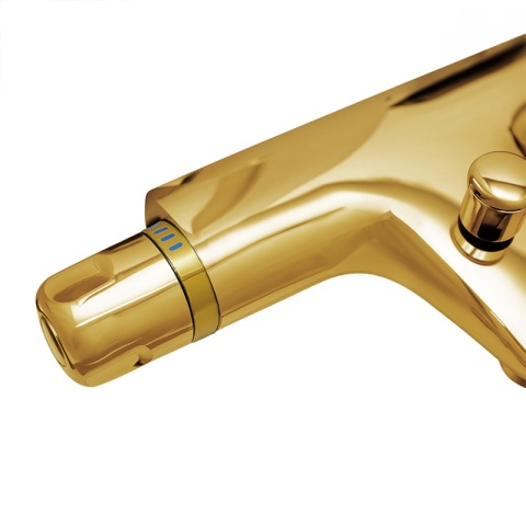 BATERIA PRYSZNICOWA Z TERMOSTATEM ŚCIENNA ŁAZIENKOWA NATRYSKOWA T205 ZŁOTA