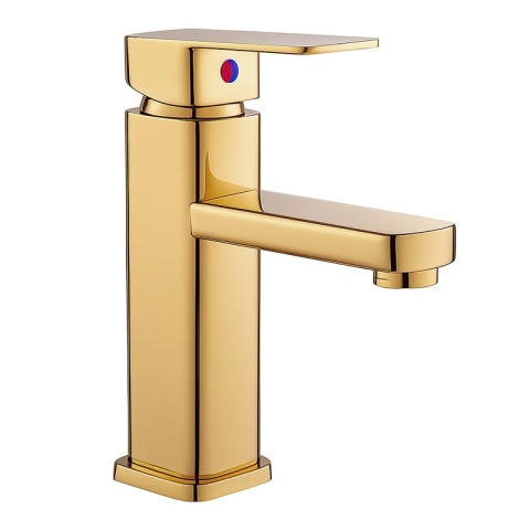 BATERIA UMYWALKOWA ŁAZIENKOWA STOJĄCA NABLATOWA NISKA LANA ZŁOTA