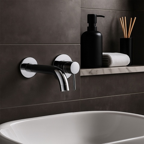 BATERIA UMYWALKOWA PODTYNKOWA ŚCIENNA F06K CHROM