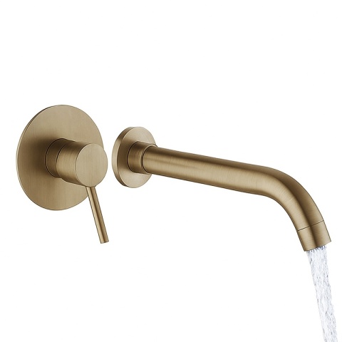 BATERIA UMYWALKOWA PODTYNKOWA ŚCIENNA F06K ZŁOTA SZCZOTKOWANA