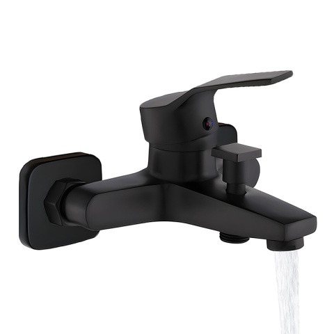 BATERIA WANNOWA PRYSZNICOWA ŁAZIENKOWA ŚCIENNA JEDNOUCHWYTOWA DEMI CZARNA