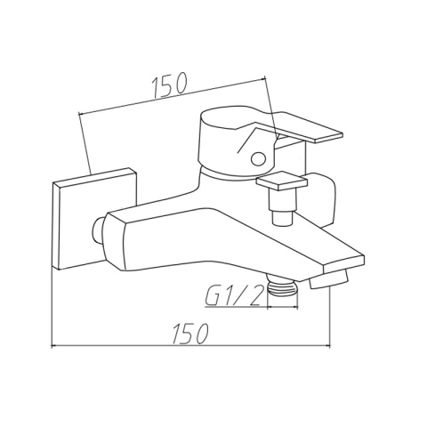 BATERIA WANNOWA PRYSZNICOWA ŁAZIENKOWA ŚCIENNA JEDNOUCHWYTOWA DEMI CZARNA