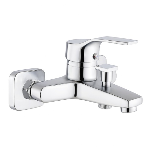 BATERIA WANNOWA PRYSZNICOWA ŁAZIENKOWA ŚCIENNA JEDNOUCHWYTOWA DEMI CHROM