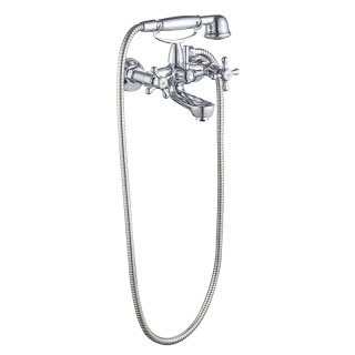 BATERIA WANNOWA ŚCIENNA PRYSZNICOWA ŁAZIENKOWA RETRO ZESTAW GLEN-CH CHROM