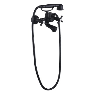 BATERIA WANNOWA ŚCIENNA PRYSZNICOWA ŁAZIENKOWA RETRO ZESTAW GLEN-BL CZARNA