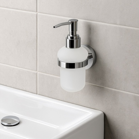 DOZOWNIK DO MYDŁA POJEMNIK NA ŚCIANĘ WISZĄCY SZKLANY LIANA-CH CHROM