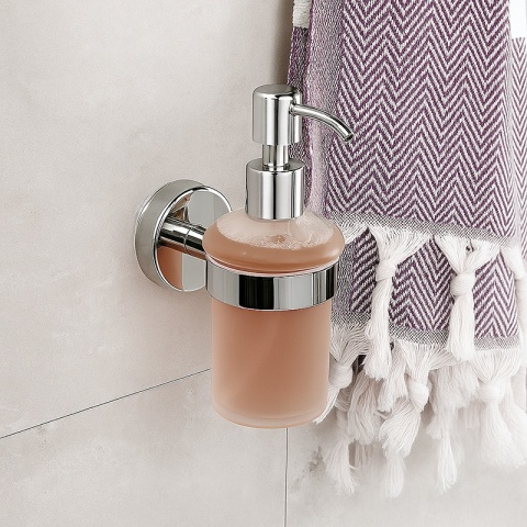 DOZOWNIK DO MYDŁA POJEMNIK NA ŚCIANĘ WISZĄCY SZKLANY LIANA-CH CHROM