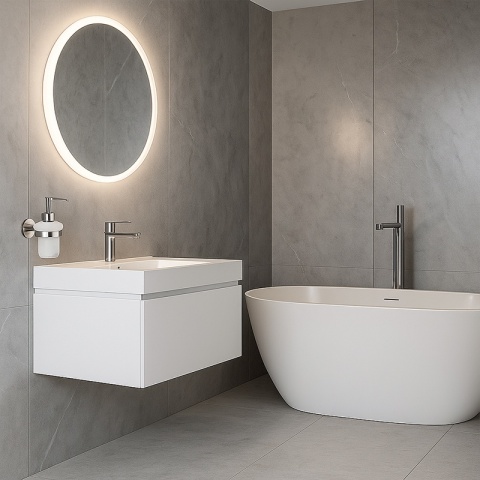 DOZOWNIK DO MYDŁA POJEMNIK NA ŚCIANĘ WISZĄCY SZKLANY LIANA-CH CHROM