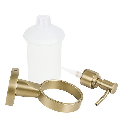 DOZOWNIK DO MYDŁA POJEMNIK NA ŚCIANĘ WISZĄCY LIANA-GL-BR ZŁOTY SZCZOTKOWANY