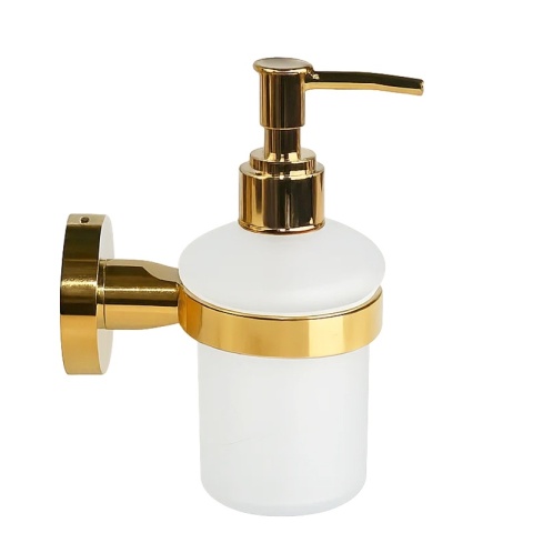 DOZOWNIK DO MYDŁA POJEMNIK NA ŚCIANĘ WISZĄCY SZKLANY LIANA-GL ZŁOTY