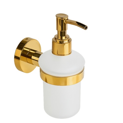 DOZOWNIK DO MYDŁA POJEMNIK NA ŚCIANĘ WISZĄCY SZKLANY LIANA-GL ZŁOTY
