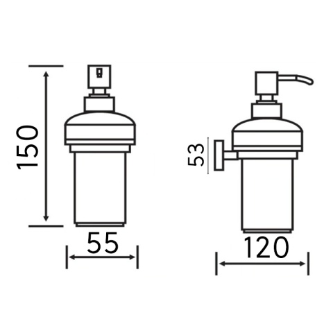 DOZOWNIK DO MYDŁA POJEMNIK NA ŚCIANĘ WISZĄCY SZKLANY LIANA-GL ZŁOTY