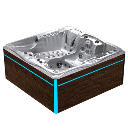 JACUZZI OGRODOWE WANNA SPA747 CAPPUCCINO OBUDOWA BRĄZOWA DESKA F21 210x210