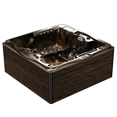 JACUZZI OGRODOWE WANNA SPA747 MAGMA GOLD OBUDOWA BRĄZOWA DESKA F21 210x210 CM