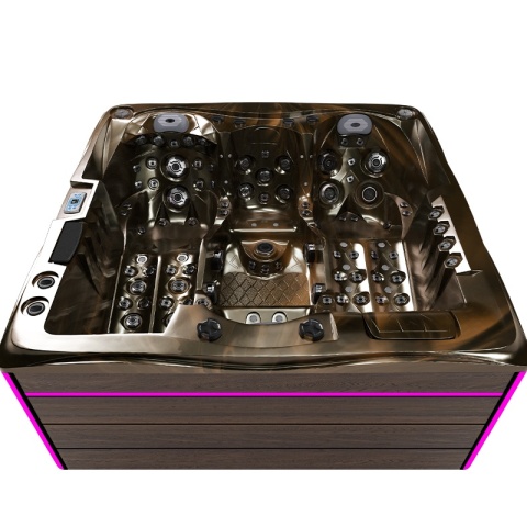 JACUZZI OGRODOWE WANNA SPA747 MAGMA GOLD OBUDOWA BRĄZOWA DESKA F21 210x210 CM