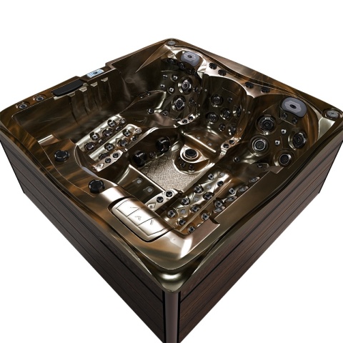 JACUZZI OGRODOWE WANNA SPA747 MAGMA GOLD OBUDOWA BRĄZOWA DESKA F21 210x210 CM