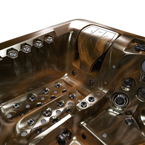 JACUZZI OGRODOWE WANNA SPA747 MAGMA GOLD OBUDOWA BRĄZOWA DESKA F21 210x210 CM