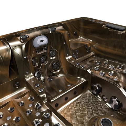 JACUZZI OGRODOWE WANNA SPA747 MAGMA GOLD OBUDOWA BRĄZOWA DESKA F21 210x210 CM