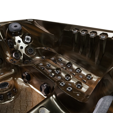 JACUZZI OGRODOWE WANNA SPA747 MAGMA GOLD OBUDOWA BRĄZOWA DESKA F21 210x210 CM