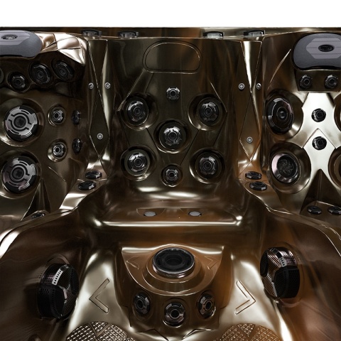 JACUZZI OGRODOWE WANNA SPA747 MAGMA GOLD OBUDOWA BRĄZOWA DESKA F21 210x210 CM