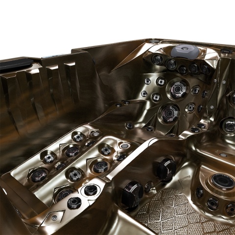 JACUZZI OGRODOWE WANNA SPA747 MAGMA GOLD OBUDOWA BRĄZOWA DESKA F21 210x210 CM