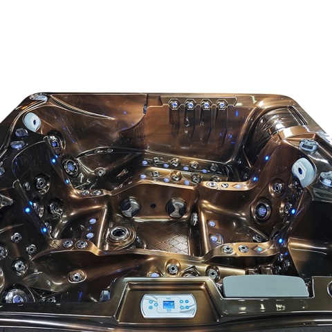 JACUZZI OGRODOWE WANNA SPA747 MAGMA GOLD OBUDOWA BRĄZOWA DESKA F21 210x210 CM