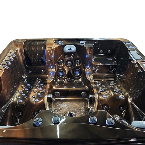 JACUZZI OGRODOWE WANNA SPA747 MAGMA GOLD OBUDOWA BRĄZOWA DESKA F21 210x210 CM