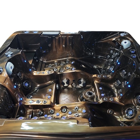 JACUZZI OGRODOWE WANNA SPA747 MAGMA GOLD OBUDOWA BRĄZOWA DESKA F21 210x210 CM