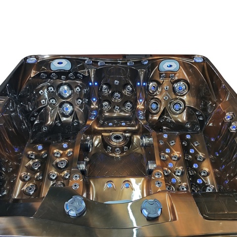 JACUZZI OGRODOWE WANNA SPA747 MAGMA GOLD OBUDOWA BRĄZOWA DESKA F21 210x210 CM